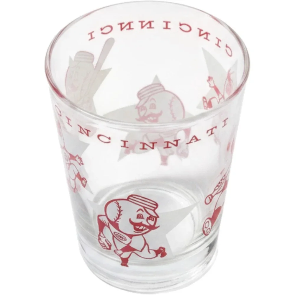Cincinnati Reds Glass Tumbler Set Mr Redlegs Baseball Vintage 1960s Red White
